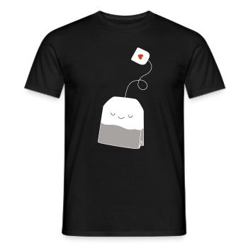 Thé sachets coeur - T-shirt homme - noir - Devant - AI Model Male 178 light (178cm)