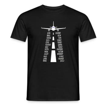 Pilot alphabet pilot airplane - Men's T-Shirt - black - Front - AI Model Male 178 light (178cm)