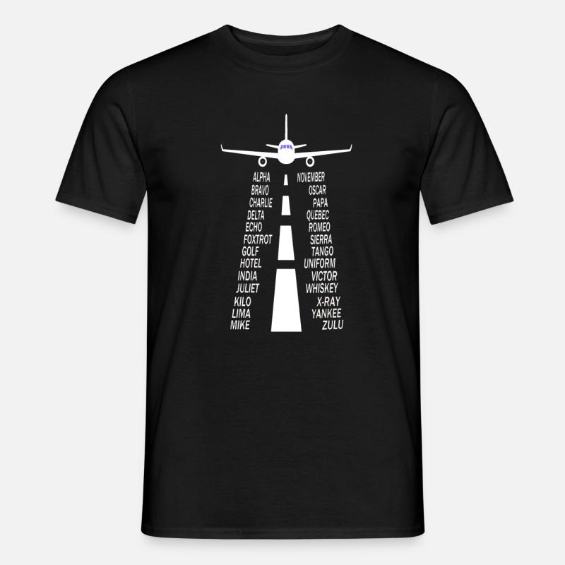 Pilot alphabet pilot airplane - Men's T-shirt - black