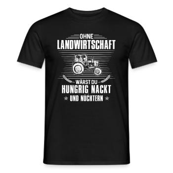 Sans l'agriculture, vous seriez affamé et nu - T-shirt homme - noir - Devant - AI Model Male 178 light (178cm)