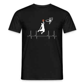 Cadeau de battement de coeur de joueur de basket-ball - T-shirt homme - noir - Devant - AI Model Male 178 light (178cm)