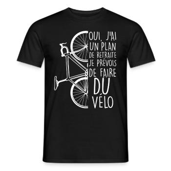 Plan De Retraite Vélo Cadeau Homme Ou Femme - T-shirt homme - noir - Devant - AI Model Male 178 light (178cm)