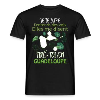 Les voies de la Guadeloupe sont impénétrables - T-shirt homme - noir - Devant - AI Model Male 178 light (178cm)