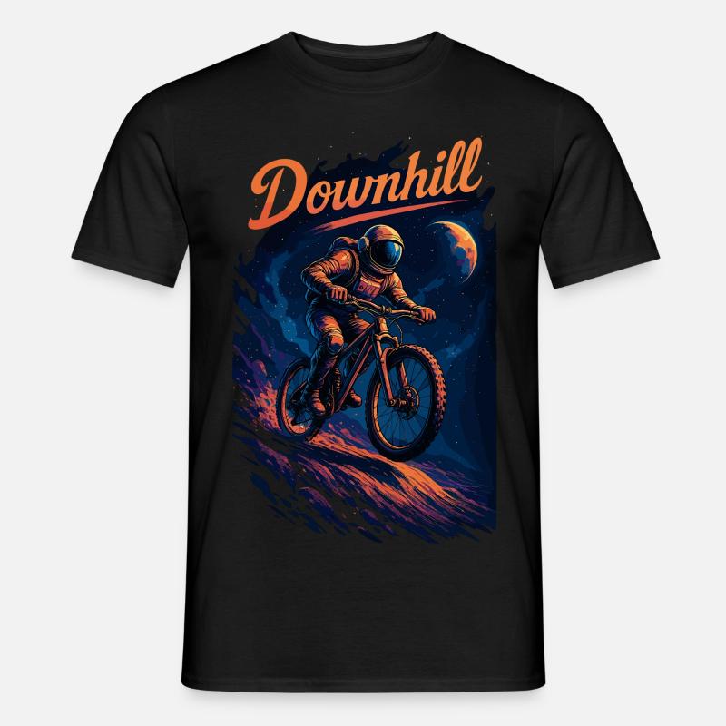 MTB Mountainbiking Downhill Astronaut Geschenk - Männer T-Shirt - Schwarz