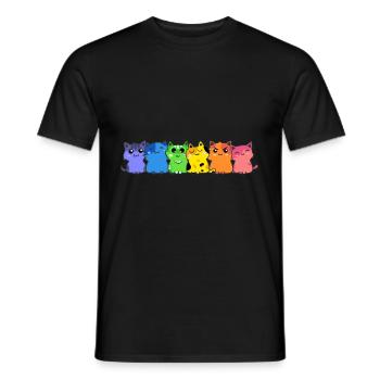LGBT Cat Rainbow Gay Lesbian Kitten - Men's T-Shirt - black - Front - AI Model Male 178 light (178cm)