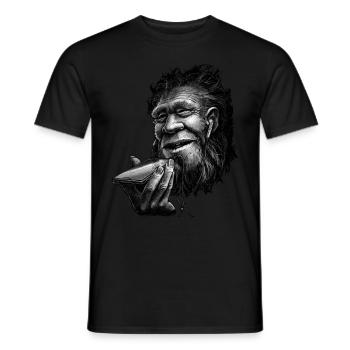 Caveman time travel - Männer T-Shirt - Schwarz - Vorne - AI Model Male 178 light (178cm)