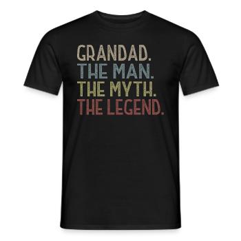 Grandad The Man The Legend The Legend T Shirt - Men's T-Shirt - black - Front - AI Model Male 178 light (178cm)