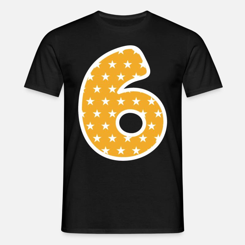 Sechs - Männer T-Shirt - Schwarz