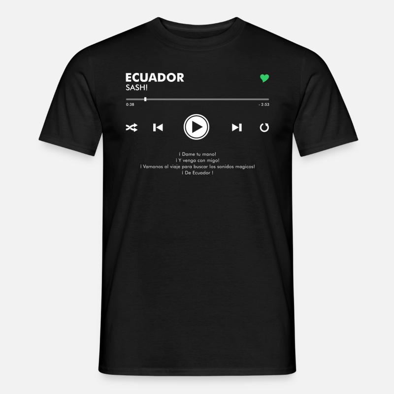 ECUADOR - Play Button & Lyrics - Männer T-Shirt - Schwarz