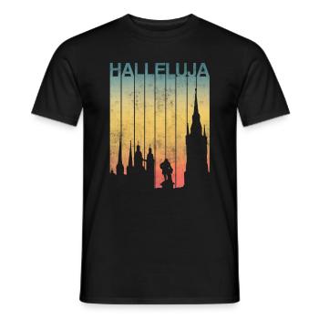 Halle Saale Halleluja Geschenk - Männer T-Shirt - Schwarz - Vorne - AI Model Male 178 light (178cm)