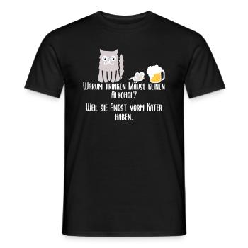 Warum trinken Mäuse keinen Alkohol? Kater - Männer T-Shirt - Schwarz - Vorne - AI Model Male 178 light (178cm)