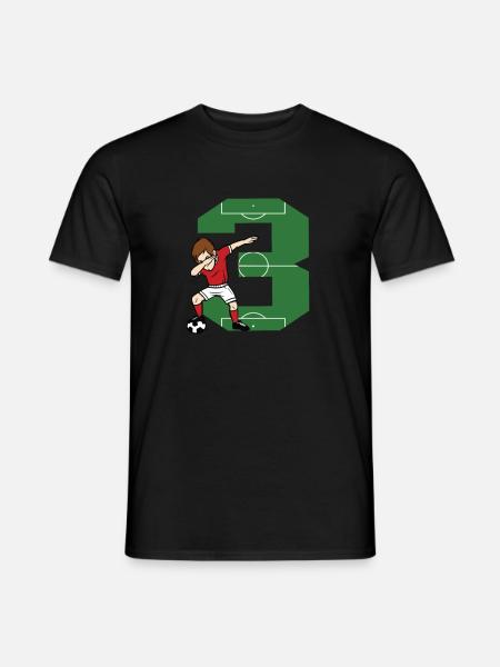 Nr. 3 Fußball 3. Geburtstag Jungen Dab Geschenk - Männer T-Shirt - Schwarz