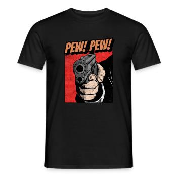Pew Pew Pistole Comic - Männer T-Shirt - Schwarz - Vorne - AI Model Male 178 light (178cm)