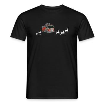 Feuerwehr Auto Rentiere Weihnachten - Männer T-Shirt - Schwarz - Vorne - AI Model Male 178 light (178cm)