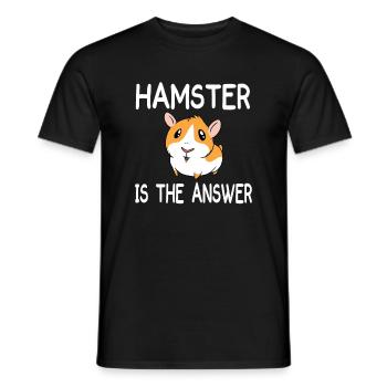 Hamster ist die Antwort Haustier - Männer T-Shirt - Schwarz - Vorne - AI Model Male 178 light (178cm)