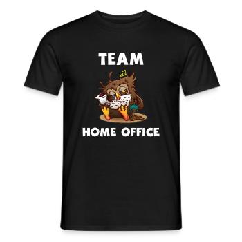 Owl home office office humor home work - Men's T-Shirt - black - Front - AI Model Male 178 light (178cm)