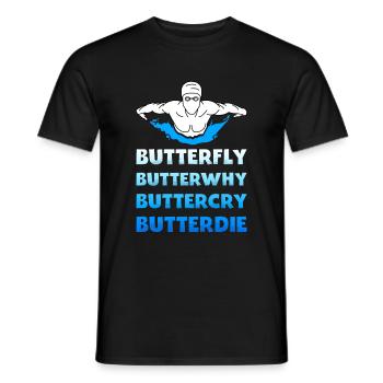Papillon natation Natation Sport - T-shirt homme - noir - Devant - AI Model Male 178 light (178cm)