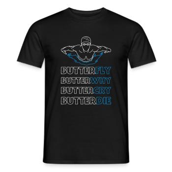 Papillon natation Natation Sport - T-shirt homme - noir - Devant - AI Model Male 178 light (178cm)