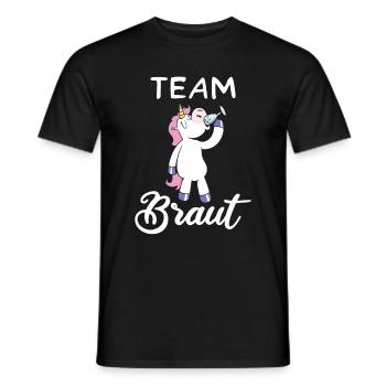 Team Braut Einhorn JGA Junggesellinnenabschied - Männer T-Shirt - Schwarz - Vorne - AI Model Male 178 light (178cm)