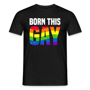 Né cette Gay Gay Pride LGBTQ - T-shirt homme - noir - Devant - AI Model Male 178 light (178cm)