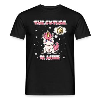 Unicorn Bitcoin Finance Crypto BTC Baby Funny - Men's T-Shirt - black - Front - AI Model Male 178 light (178cm)