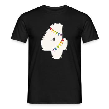 4 Birthday 4 years Number 4 Girls Rainbow - Men's T-Shirt - black - Front - AI Model Male 178 light (178cm)