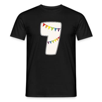 7 birthday 7 years number 7 girl rainbow - Men's T-Shirt - black - Front - AI Model Male 178 light (178cm)