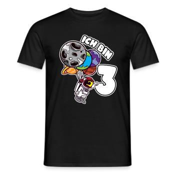 3 Geburtstag Ich Bin 3 Astronaut 3 Jahre Weltraum - Männer T-Shirt - Schwarz - Vorne - AI Model Male 178 light (178cm)