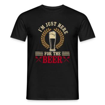 I'm Just Here For The Beer - Dartspieler Dart - Männer T-Shirt - Schwarz - Vorne - AI Model Male 178 light (178cm)