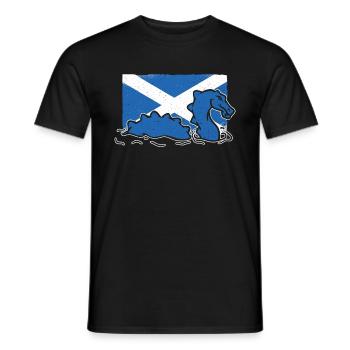Loch Ness Nessie Monster Scotland - Men's T-Shirt - black - Front - AI Model Male 178 light (178cm)