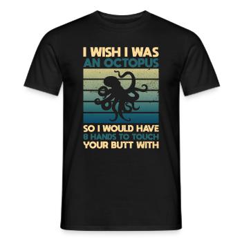 Drôle de poulpe Poulpe Poulpe Calmar - T-shirt homme - noir - Devant - AI Model Male 178 light (178cm)