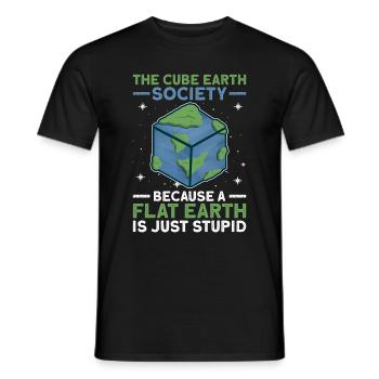 The Cube Earth Society - Earth Planet Space - Men's T-Shirt - black - Front - AI Model Male 178 light (178cm)