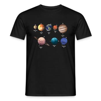 Planet Rotation Solar System Space - Men's T-Shirt - black - Front - AI Model Male 178 light (178cm)