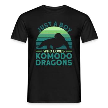 Juste un garçon qui aime les dragons de Komodo - Dragon de Komodo - T-shirt homme - noir - Devant - AI Model Male 178 light (178cm)