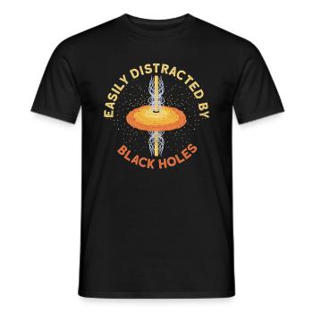 Easily Distracted By Black Holes - Schwarzes Loch - Männer T-Shirt - Schwarz - Vorne - AI Model Male 178 light (178cm)