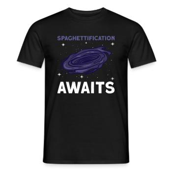 Spaghettification vous attend - Black Hole Astronomer - T-shirt homme - noir - Devant - AI Model Male 178 light (178cm)