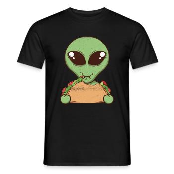 Nur hier für die Tacos - Alien Taco Fast Food - Männer T-Shirt - Schwarz - Vorne - AI Model Male 178 light (178cm)