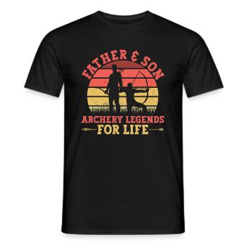 Father & Son - Archery Legends For Life - Men's T-Shirt - black - Front - AI Model Male 178 light (178cm)