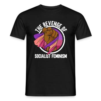 The Revenge of Socialist Feminism - Men's T-Shirt - black - Front - AI Model Male 178 light (178cm)