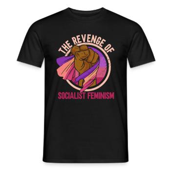 The Revenge of Socialist Feminism - Men's T-Shirt - black - Front - AI Model Male 178 light (178cm)
