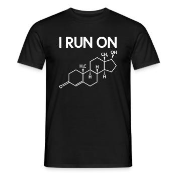 I run on testosterone - science teacher - Men's T-Shirt - black - Front - AI Model Male 178 light (178cm)