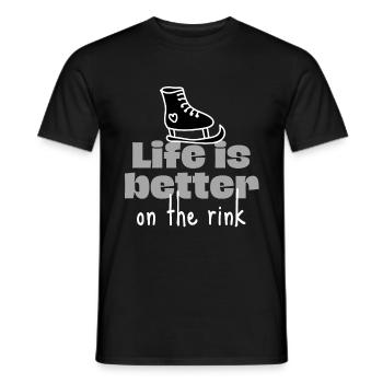 Eislaufen: Auf der Eisbahn ist das Leben besser. - Männer T-Shirt - Schwarz - Vorne - AI Model Male 178 light (178cm)