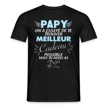 Cadeau papy Meilleur Cadeau C'est Nous - T-shirt homme - noir - Devant - AI Model Male 178 light (178cm)
