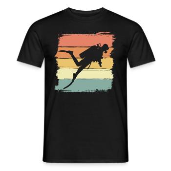 Plongée vintage rétro plongée - T-shirt homme - noir - Devant - AI Model Male 178 light (178cm)