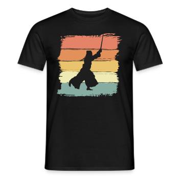 Kendo martial arts vintage retro - Men's T-Shirt - black - Front - AI Model Male 178 light (178cm)
