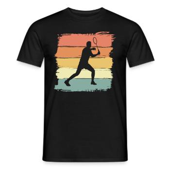 Badminton Retro Vintage Badminton Gift - Men's T-Shirt - black - Front - AI Model Male 178 light (178cm)