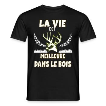 J'Aime Ma Vie De Chasseur Idée Cadeau Homme - T-shirt homme - noir - Devant - AI Model Male 178 light (178cm)