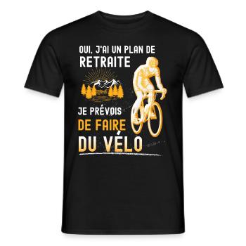 Oui J'ai Un Plan De Vélo Citation Retraite Humour - T-shirt homme - noir - Devant - AI Model Male 178 light (178cm)