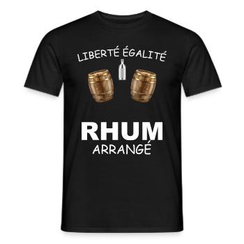Liberté Egalité rhum arrangé Humour Homme - T-shirt homme - noir - Devant - AI Model Male 178 light (178cm)