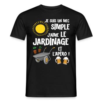 Ma Bière Mon Jardin Cadeau Homme - T-shirt homme - noir - Devant - AI Model Male 178 light (178cm)